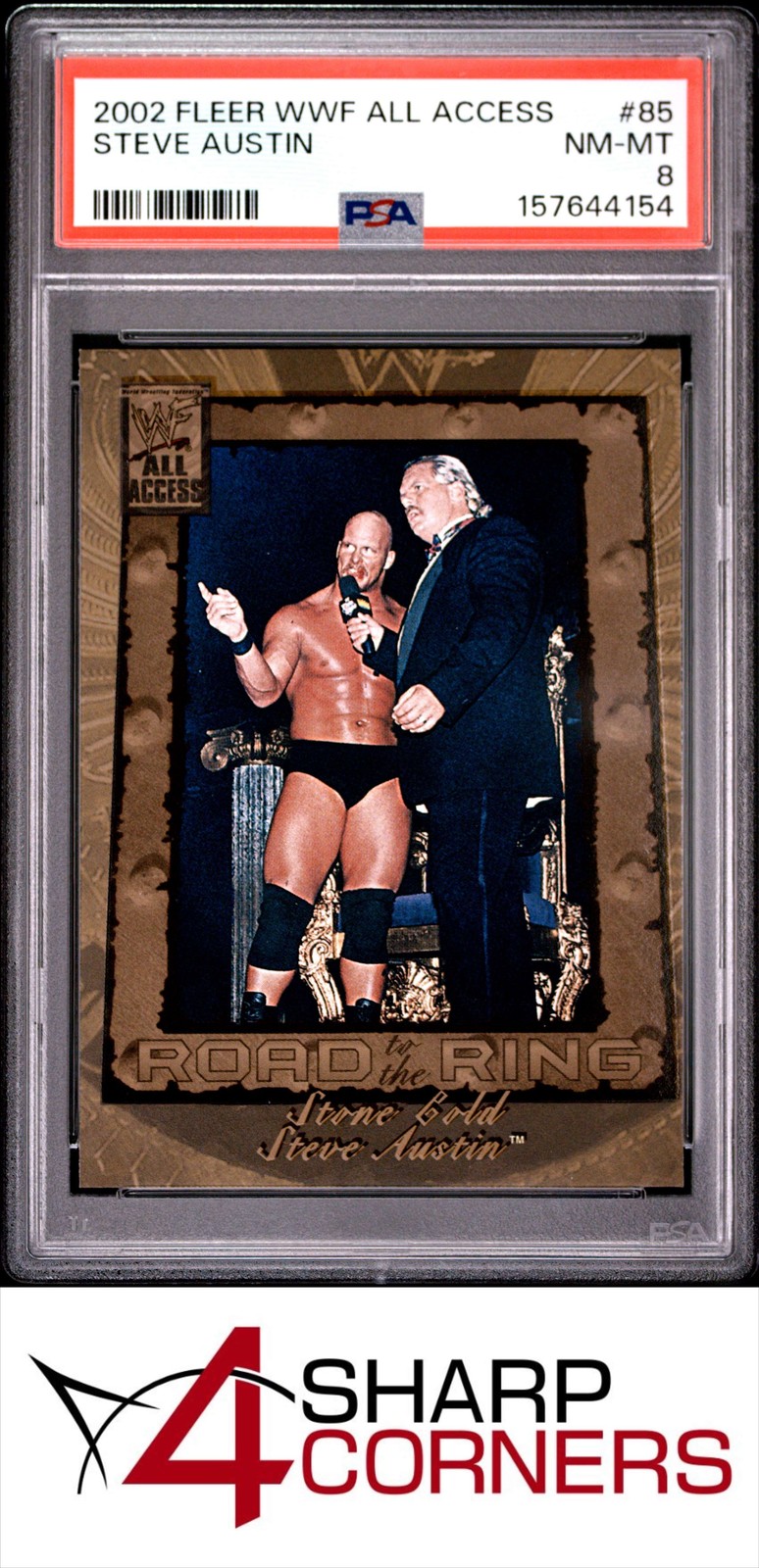 2002 FLEER WWF ALL ACCESS #85 STONE COLD STEVE AUSTIN POP 2 PSA 8