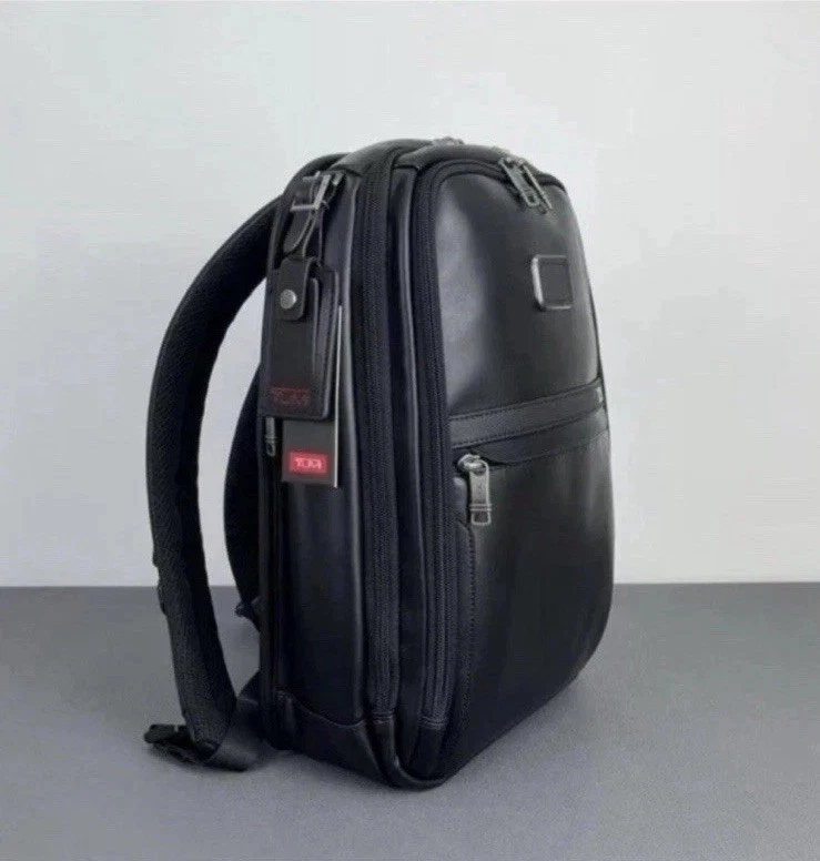 TUMI ALPHA Slim Backpack Black Genuine Leather New Japan - Image 2 of 4