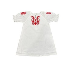 Janie and Jack White Linen and cotton embroidered dress