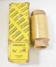 Strataflo 375 Check Valve 3/4" w Rubber Poppet For Oil/Gas Application