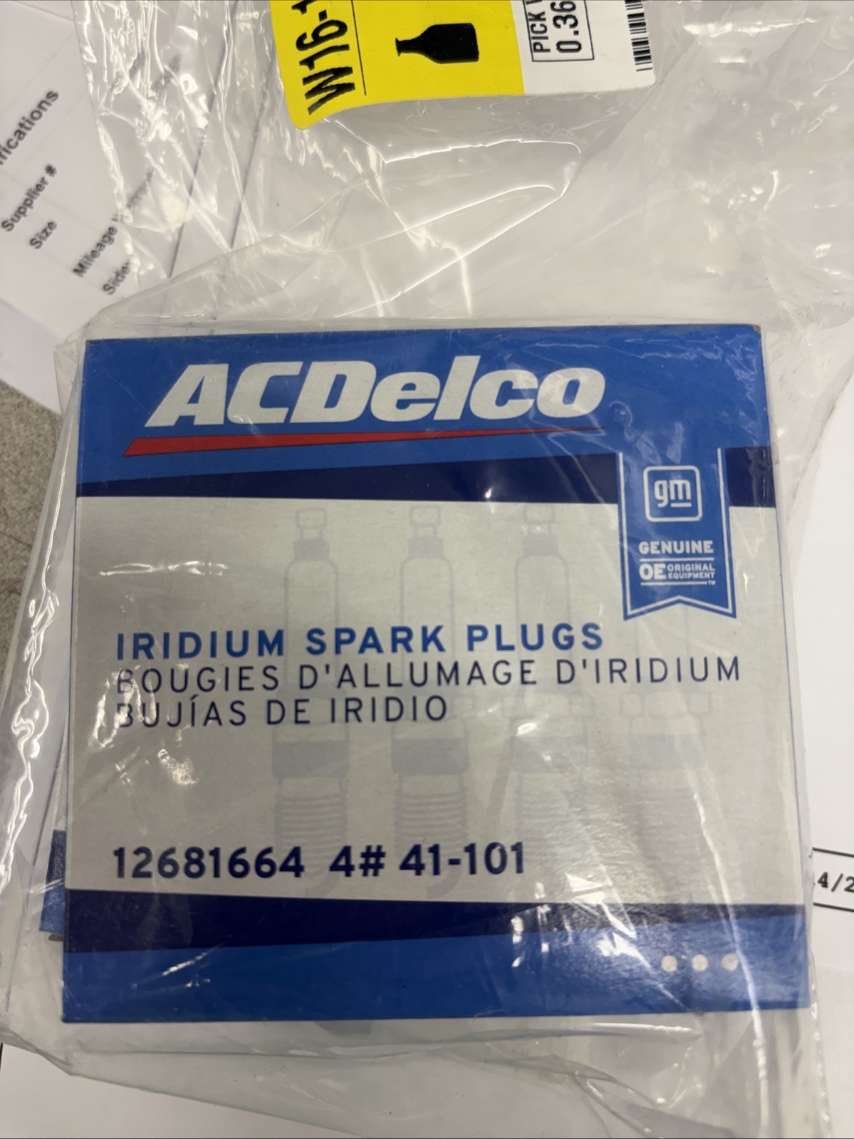 4 Pack OE Iridium Spark Plug 12681664 Brand New 41-101 Ac Delco GMC Chevy