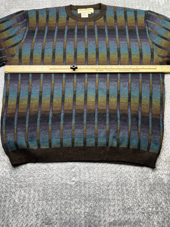 Suéter Vintage Años 90 Norm Thompson Talla XL Tejido Geométrico Abstracto Cosby AOP Foto 4 de 4