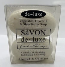NEW Savon De-Luxe French Milled Luxury Bar Soap Almond & Oatmeal 4.2 oz