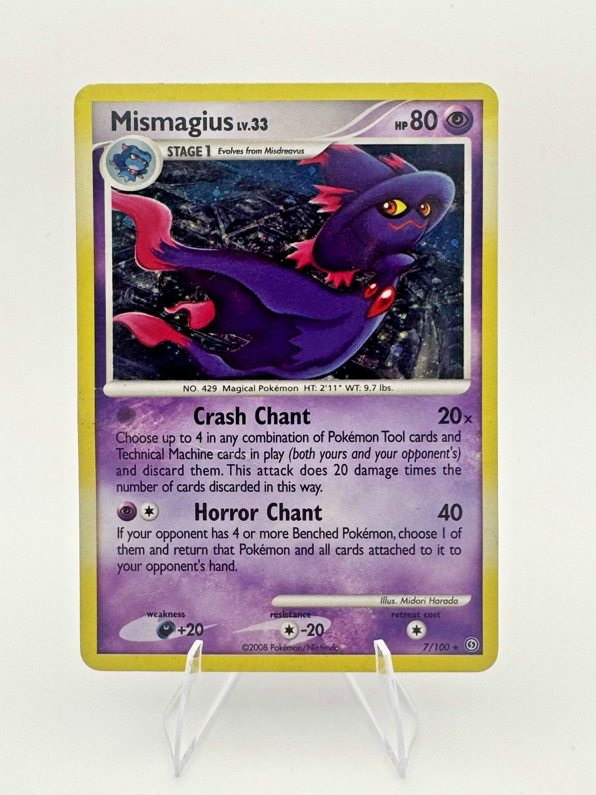 Mismagius 7/100 Holo Rare Stormfront Pokemon Holo Heavily Played