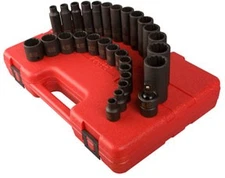 Sunex Tools 3/8" Dr 12Pt Met Master Impact Socket Set, 29 Pc.