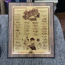 1984 San Diego Padres National League Champions Commemorative Plaque