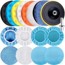 SIQUK 17 Pieces 3 Inch Buffing Pads Foam Polishing Pad Wax Buffer 3 