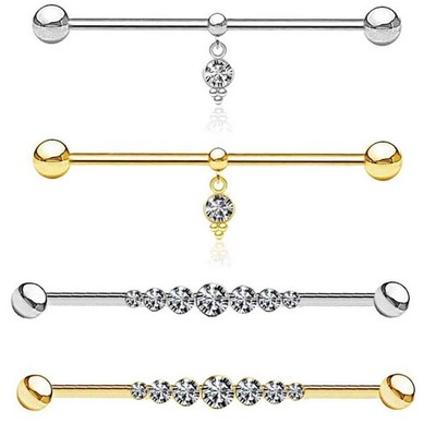 Industrial Piercing Scaffold Kristall Ohr Piercing Barbell Zirkonia Reihe Z581