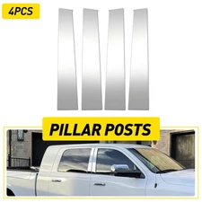4 Post Pillar Trim Covers For 2009-18 Dodge Ram Crew/Quad Cab 1500 2500 Chrome C