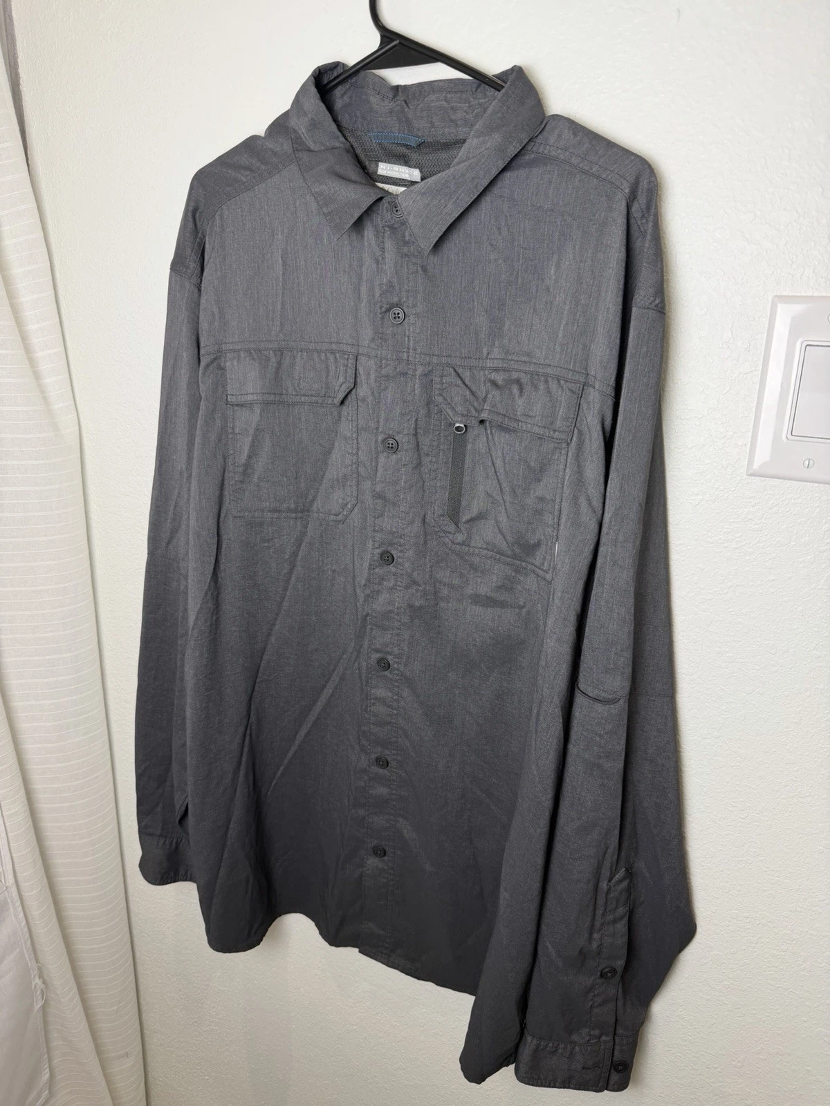 Columbia PFG Omni Shade Mens XL Gray Long Sleeve Fishing Shirt