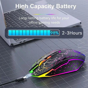 Remboursé RGB Jeu de souris Bluetooth sans fil 2.4G Silencieux LED pour PC portable