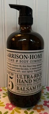 32 oz (GLASS) GARRISON + HOME BALSAM FIR LIQUID HAND SOAP HOME & BODY CO wash
