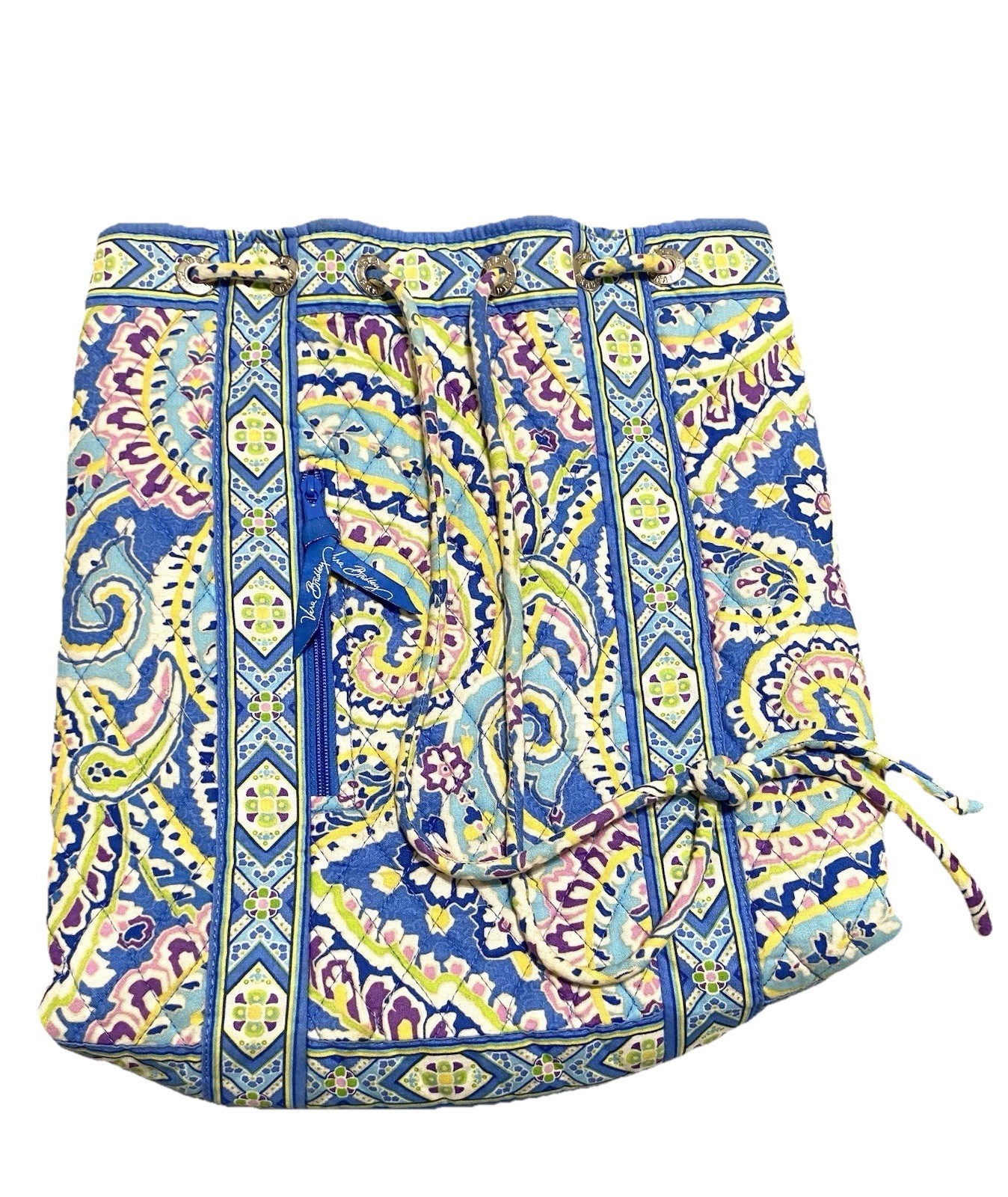 Vera Bradley Backsack Capri Blue Retired Excellent Condition