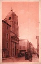 POSTCARD - BEDARIEUX - HERAULT 34 - L'EGLISE E RUE St-ALEXANDRE