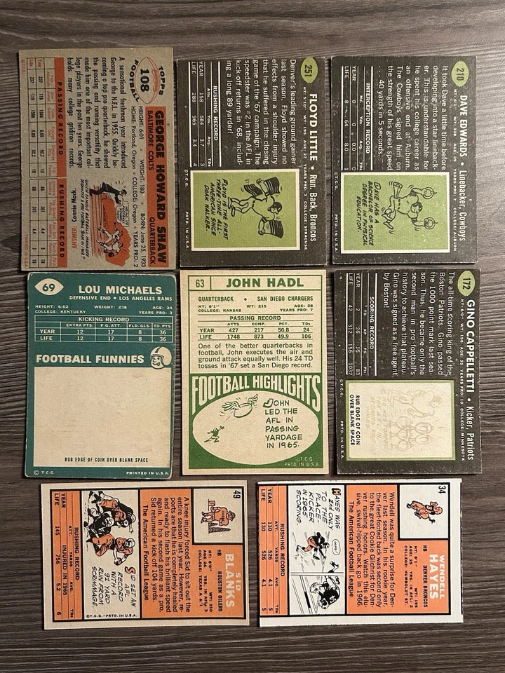 1950’s-60’s Vintage NFL Topps Lot Of (8) GD-VG HOF - Image 2 of 2