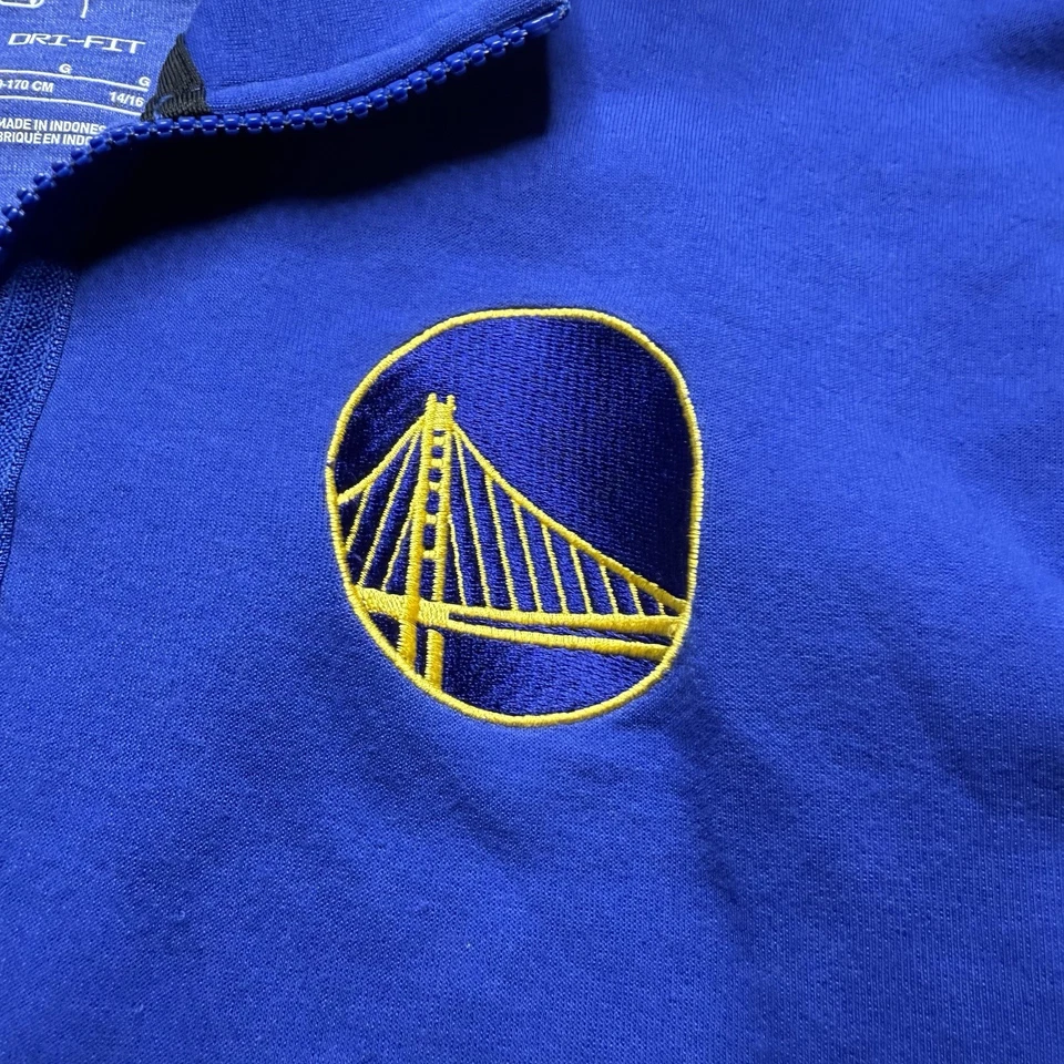 Nike Golden State Warriors NBA Hoodie Zip-Up Jacket Youth Large Sz 14-16 Warm Up - Image 4 of 4