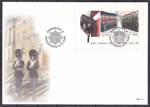 w1846/ Denmark Royal Livgarde Sheet Block FDC Cover 2008