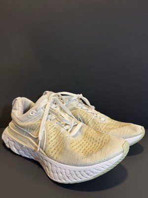 Nike React Infinity Run White/Beige Low Top Lace Up Men's Sneakers Mesh Upper