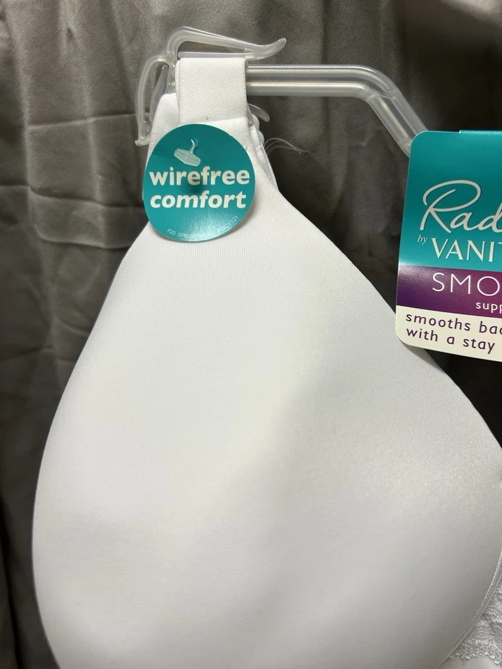 Sujetador para mujer Vanity Fair suavizante radiante sin cables talla 40D blanco estilo 71381 Foto 2 de 4