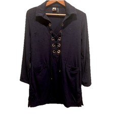 Hde Women's Terry Cloth Beach Cover Up Tunic Dress Swimsuit Coverup With Hood White / X-Large