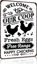Chicken Gifts Welcome To Our Coop Tin Metal Signs Home D cor 8x12