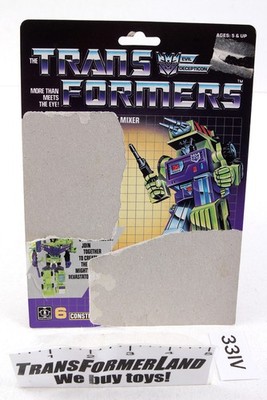 Transformers G1 Mixmaster Card Backer 1985 Vintage Hasbro G1