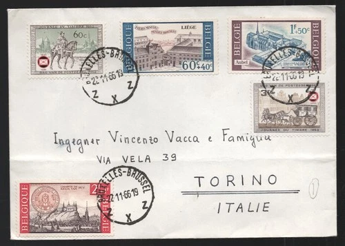 1966 Belgium Culture Set on Brussels Cover to Italy. Not FDC