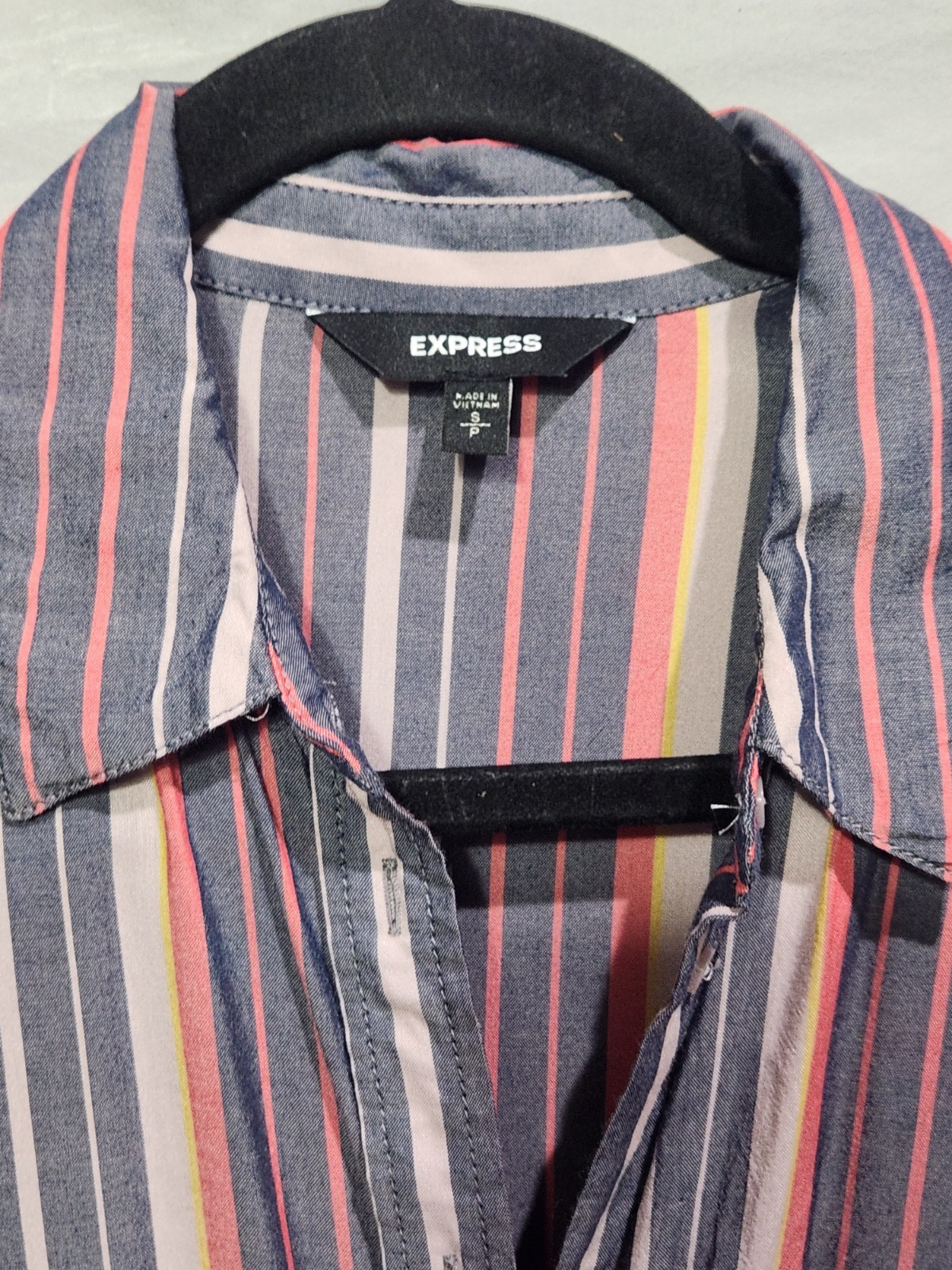 Express Lightweight Striped Button Down Shirt Dre… - image 4