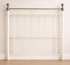 Ivory Cream Brass Finish,Traditional Antique Victorian Metal Bed Headboard