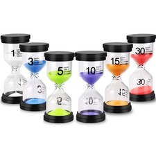 Colorful Hourglass Sand Timer Set for Games, Classroom, Home, Office - 1 to 30