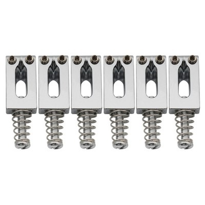Musiclily 6Pcs Chrome Tremolo Bridge Saddle For Fender ST Electric Guitar Parts