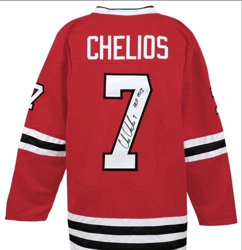 Chris Chelios Signed Chicago Blackhawks Red Hockey Jersey Original