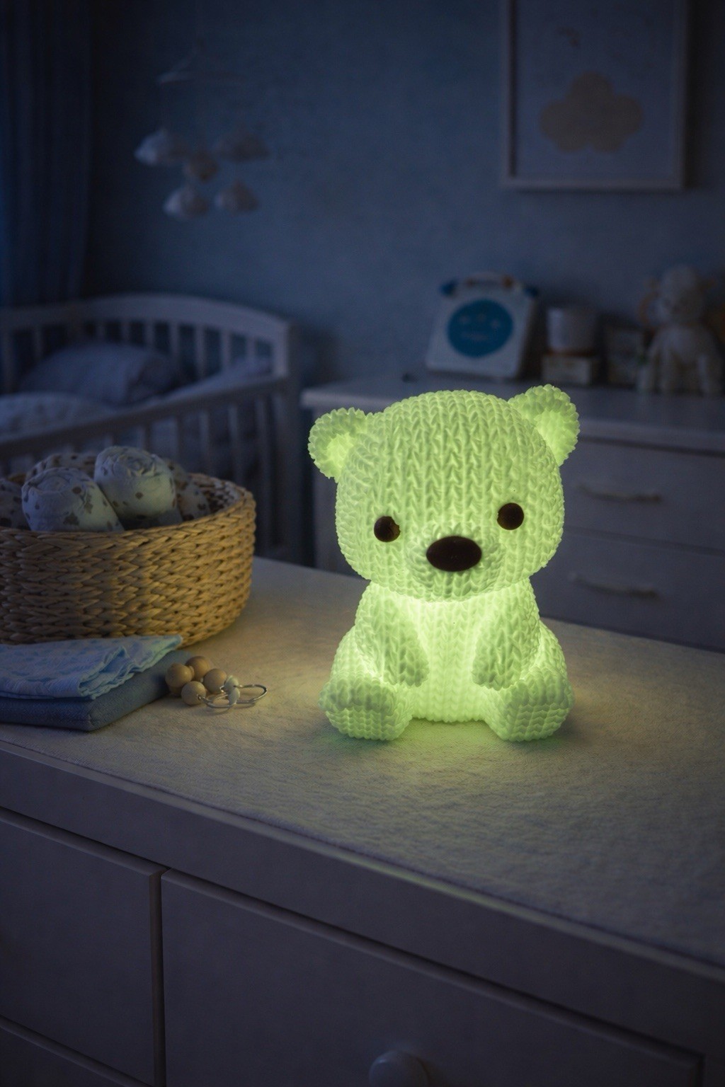Veilleuse enfant phosphorescente en silicone blanc pour la chambre de bébé
