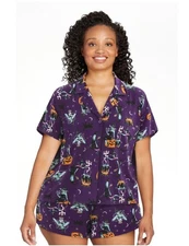 Way To Celebrate Halloween 2025 Purple WITCH SEASON Short PAJAMAS Set L Sold Out