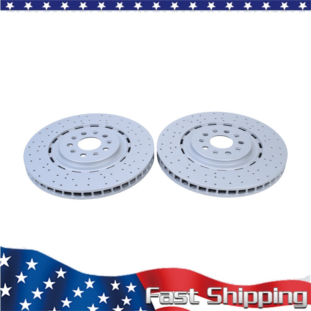2Pcs Front Brake Disc Dimpled Rotors For Maserati Levante S 2017-2022 New