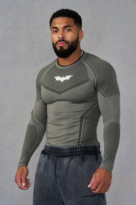 Young LA YoungLA 8004 Batman Compression Longsleeve Green Grey | S | Neu OVP