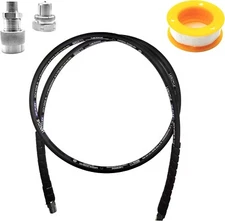 6.5' 10000psi High Pressure Hydraulic Hose Coupler 1/4" Thread  Hose Assembly.