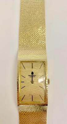 ヴィンテージ GENEVE 18K 750 GENEVE 21 JEWELS 18K 750 GOLD STAMPED LEATHER STRAP WATCH
