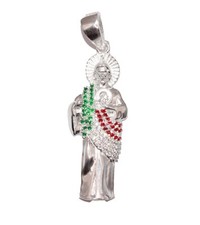 Colgante Bandera de México de San Judas Tadeo de plata de ley .925 - San Judas Tadeo