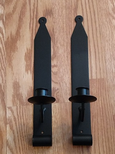 TWO Taper / Votive candle holder wall Sconce w/ screws - Amish made wrought iron - Picture 2 of 20