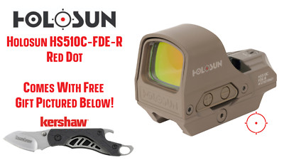 Holosun HS510C 65 MOA Circle 2 MOA Red Dot Sight FDE (HS510C-FDE-R) W/ FREE GIFT