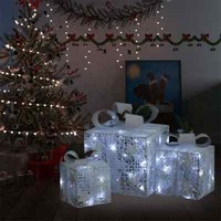 Geschenkboxen Weihnachten Deko Beleuchtet Weihnachtsbeleuchtung 3-Tlg. vidaXL