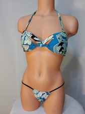 Exotic dancer stripper medium multicolor 2 piece bikini dance outfit - dancewear
