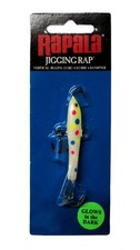 Custom Painted Rapala Jigging Rap, THREE, Size 7, Glow Wonderbread #CPW7-GLWB