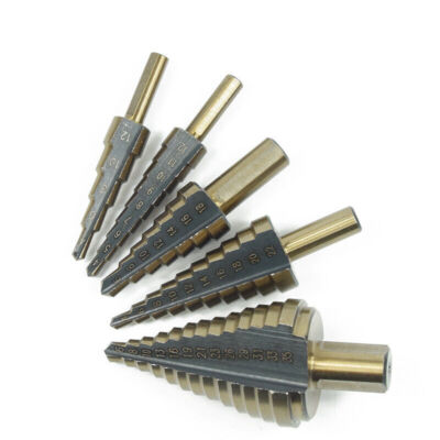 5PCS HSS Step Drill Bit Set Kobalt Kobalt Mehrlochöffner 50 Größen Kegel Kit neu