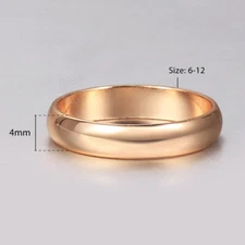 For Men Women 585 Rose Gold Filled Rings Wedding Band Ring US Size 6-12