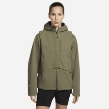 Size L- Nike Storm-FIT Run Division Women's Full-Zip Hooded Jacket, Olive.