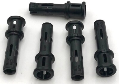 Lego 5 New Black Technic Pins 3L with Friction Ridges and Stop Bush Parts
