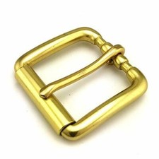 Vintage Brass Center Bar Belt Solid Brass Single Prong Roller Belt Buckle 1.5"