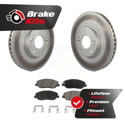 Front Coat Disc Brake Rotors Ceramic Pad Kit For 2013-2016 Hyundai Santa Fe 3.3L
